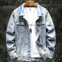 men clothing blue denim jacket korea new autumn spring fashion slim skinny coat male casual cowboy jacket plus size m 5xl