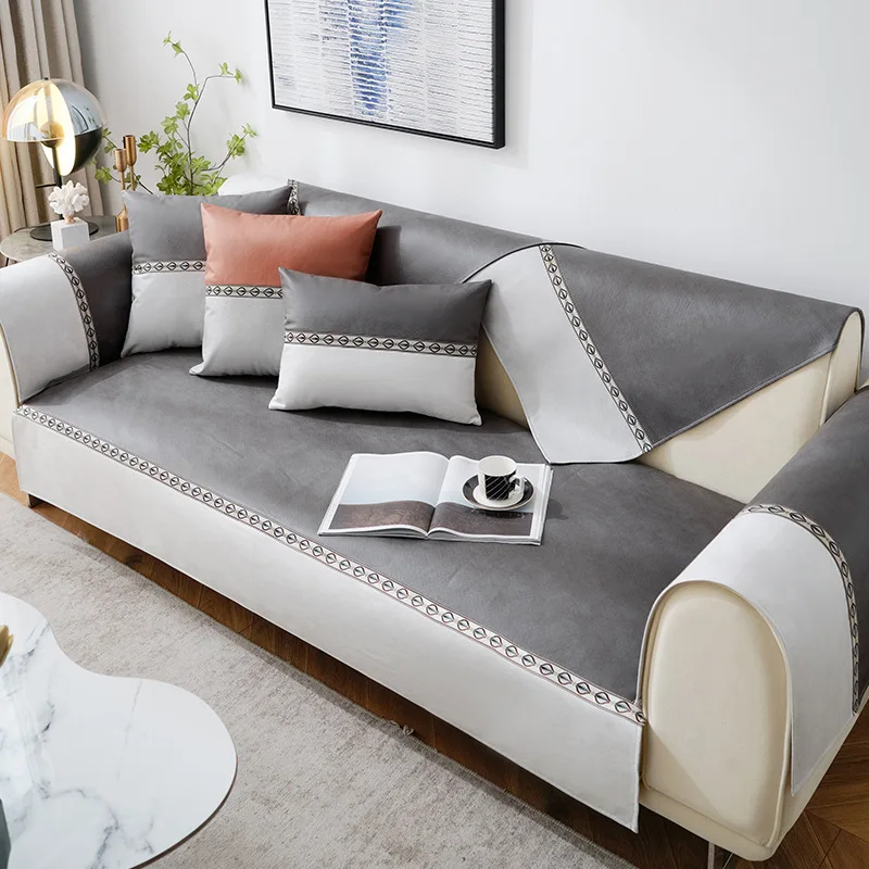 Водонепроницаемые чехлы для дивана Нескользящие кожаные на сиденье однотонные