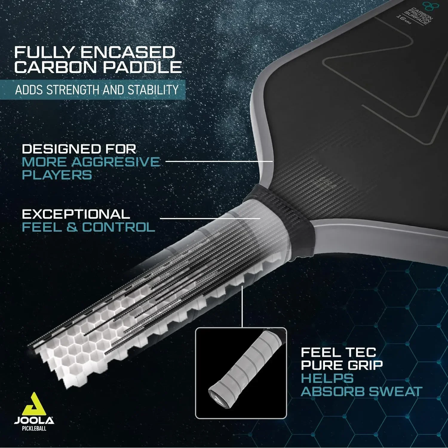 Pickleball Paddle Карбоновая поверхность с высокой зернистостью и спинкой Совместимость