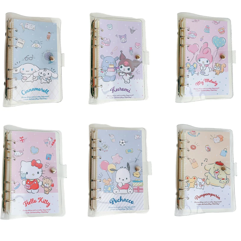 

Kawaii 8Inch Sanrioed Hellokittys Cinnamoroll My Melody Kuromi Cartoon Handbook Anime Cute Doll Ins Loose-Leaf Notepad Girl Gift