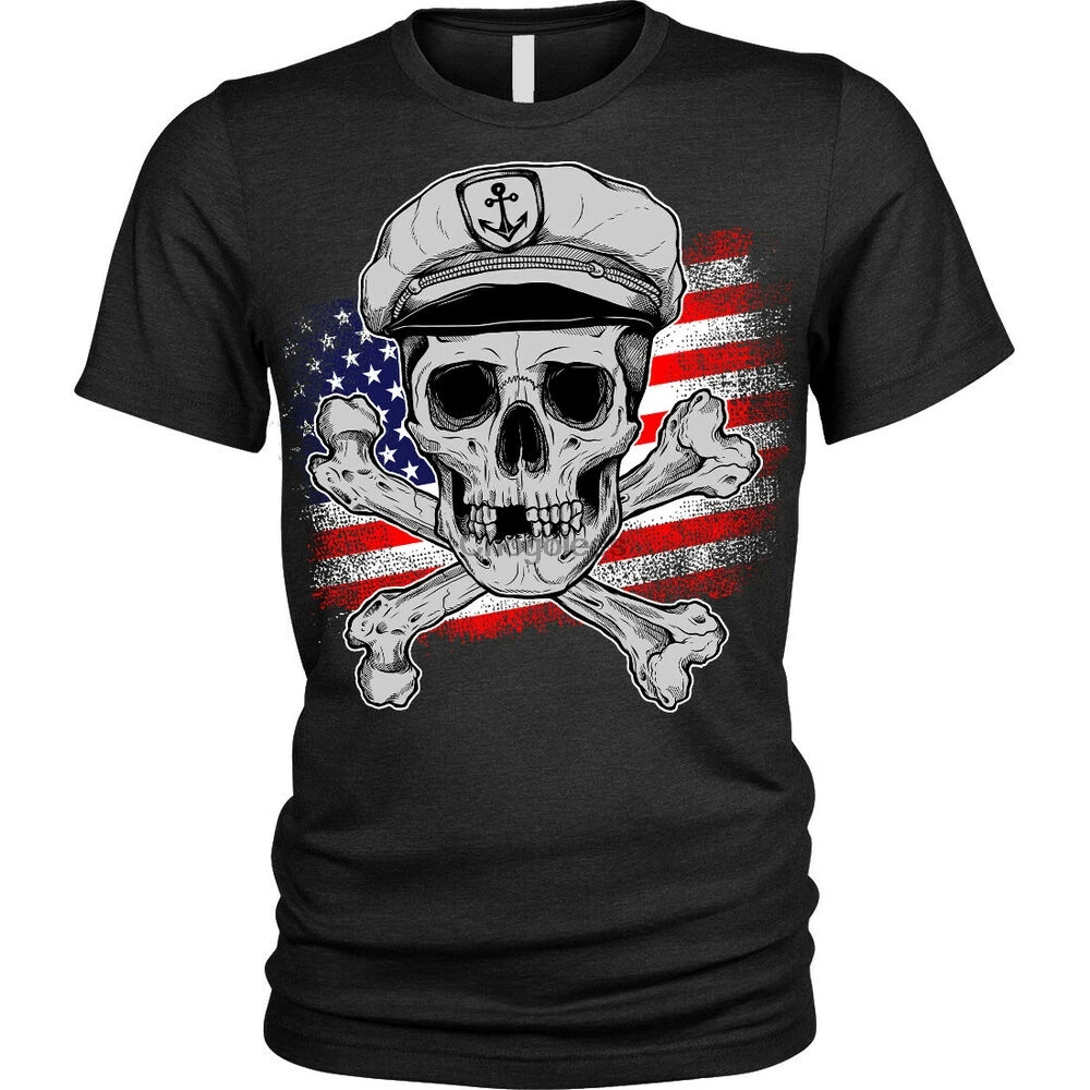 Мужская футболка с рисунком капитана черепа пирата |