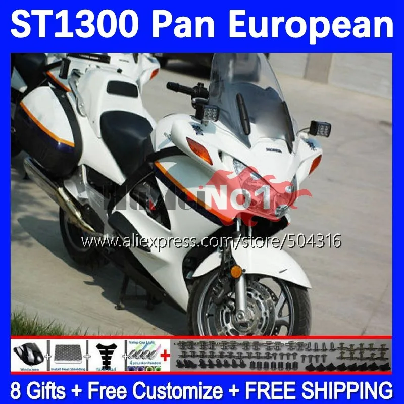 

STX1300 For HONDA ST-1300 ST 1300 02 03 04 05 06 07 08 180MC.23 ST1300 2009 2010 2011 2012 2013 2014 2015 Fairings glossy white