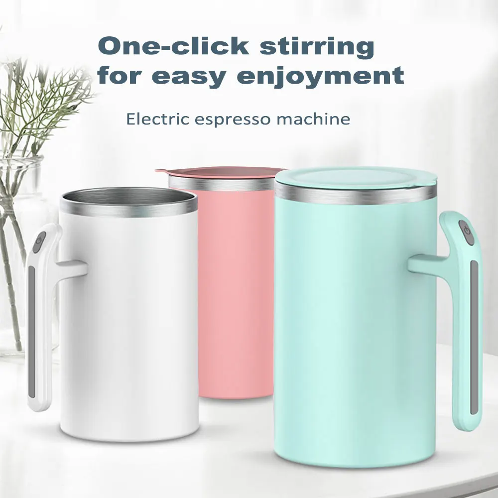 

380ML Coffee Cup Milk Electric Self Stirring Stainless Steel Automatic Mixing Mugs Juice Blender Drink Tea