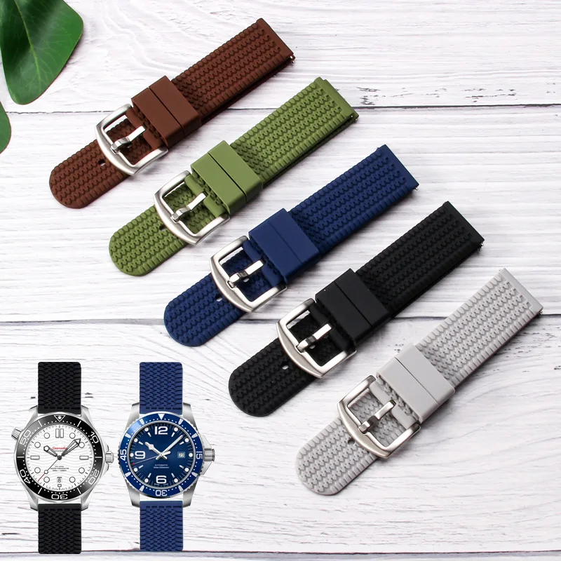 

Outdoor Sports Tire Pattern Silicone Watch Strap for Seiko Mido Tissot Casio Longines Men 18mm 20mm 22mm Quick Release