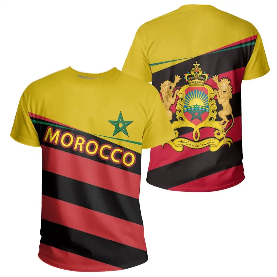 

Free Custom Name Moroccan Flag T-shirt Morocco Men's T-shirt Fashion National Team T-shirt Sportswear Tees Country MAR New