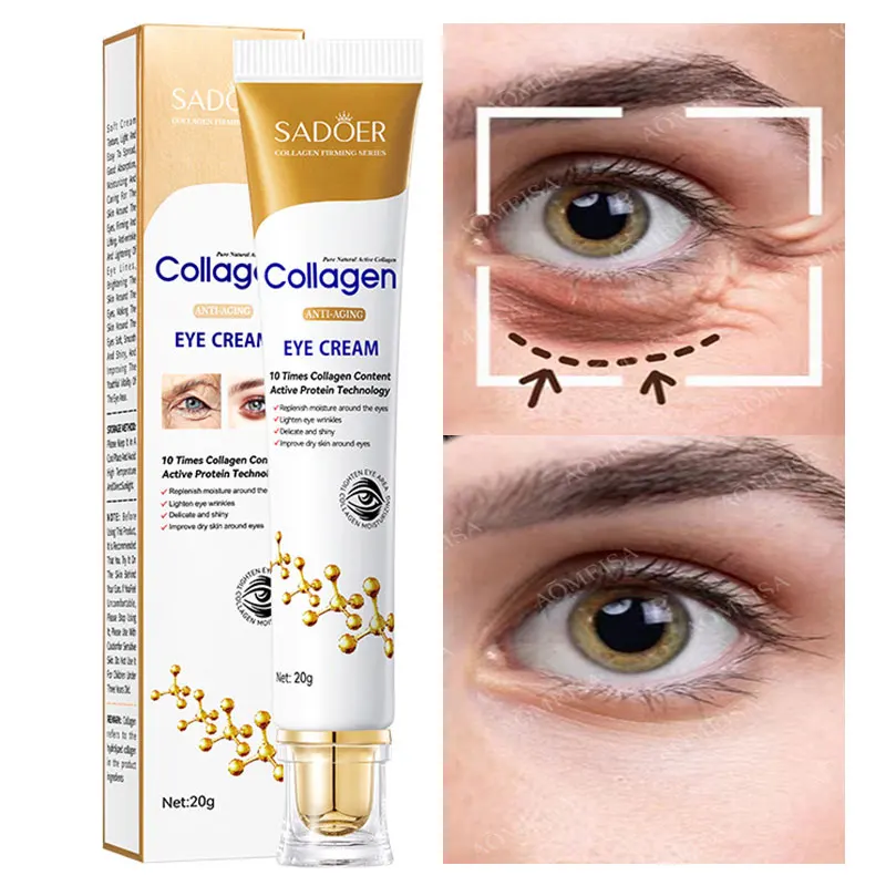 Collagen Anti Wrinkle Eye Cream Fade Fine Lines Reduce Eye Bags Anti Puffiness Brighten Dark Circles Eyes Skin Care Anti Aging