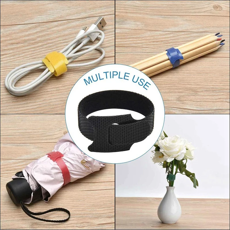 

1 Pcs Air Conditioning Remote & 50 Pcs Reusable Color Mixing Cable Cord Strap Hook Loop Ties Tidy