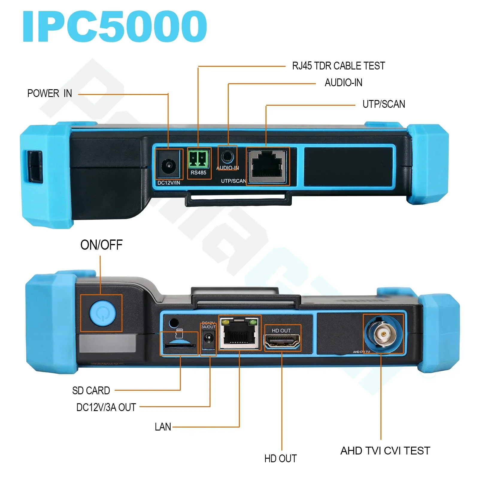 Тестер видеонаблюдения WANGLU IPC-5200 Plus Full HD 8MP CVI TVI AHD CVBS монитор камера IP Discovery 5