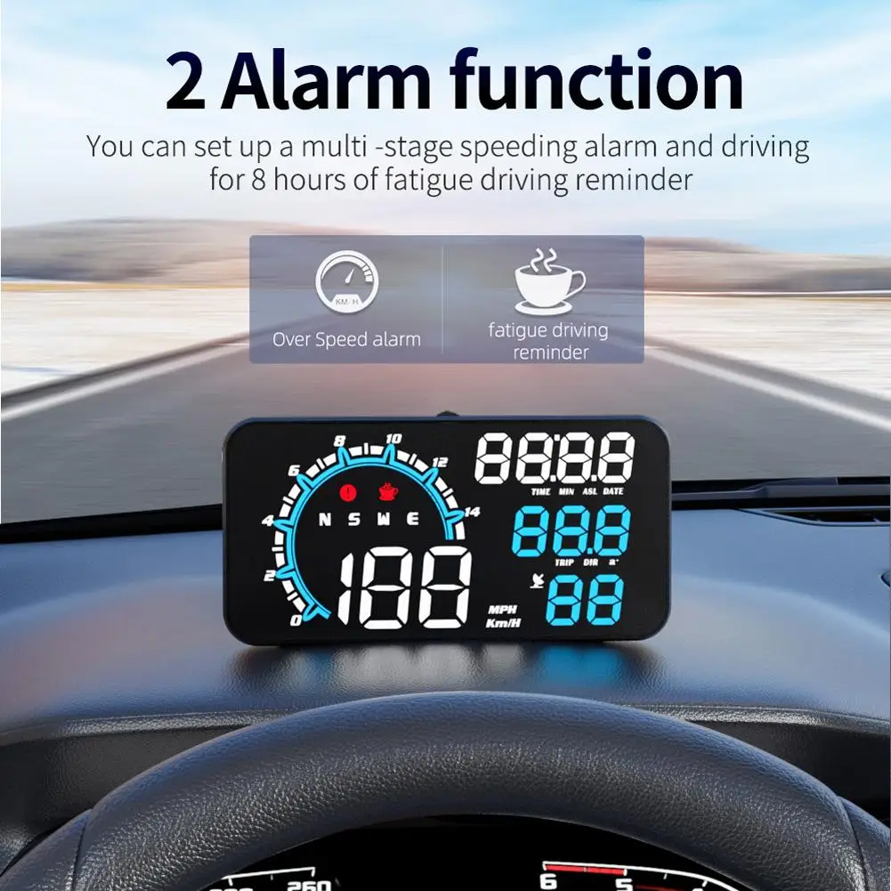 

Car HUD Head Up Display 5.5-inch Large Screen Universal USB GPS Speed Instrument With Overspeed Alarm