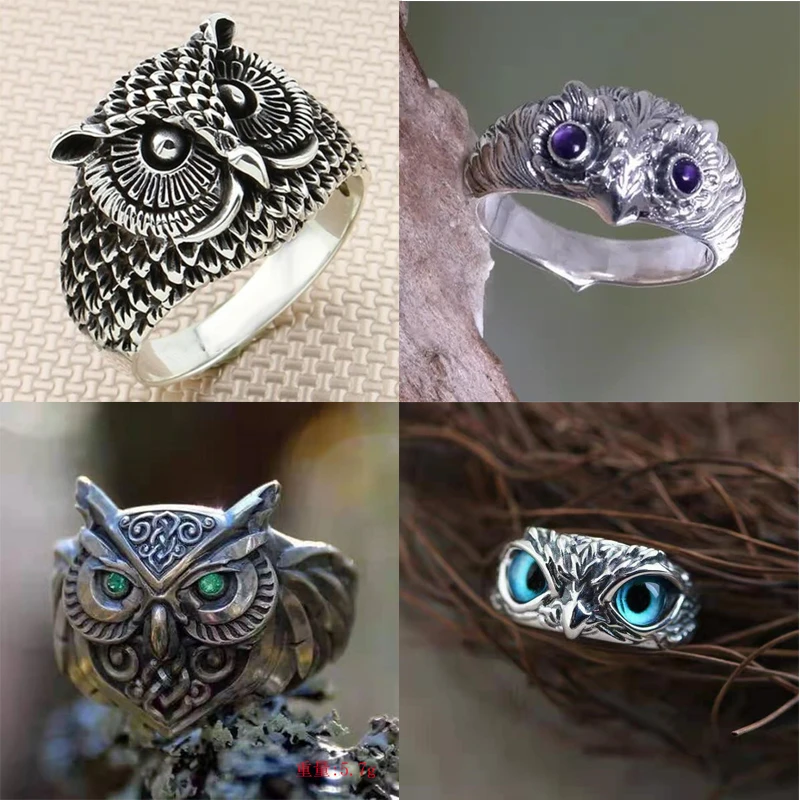 

Fashion Men's Retro Owl Animal Ring Suitable for Party High-quality European and American Personality Jewelry