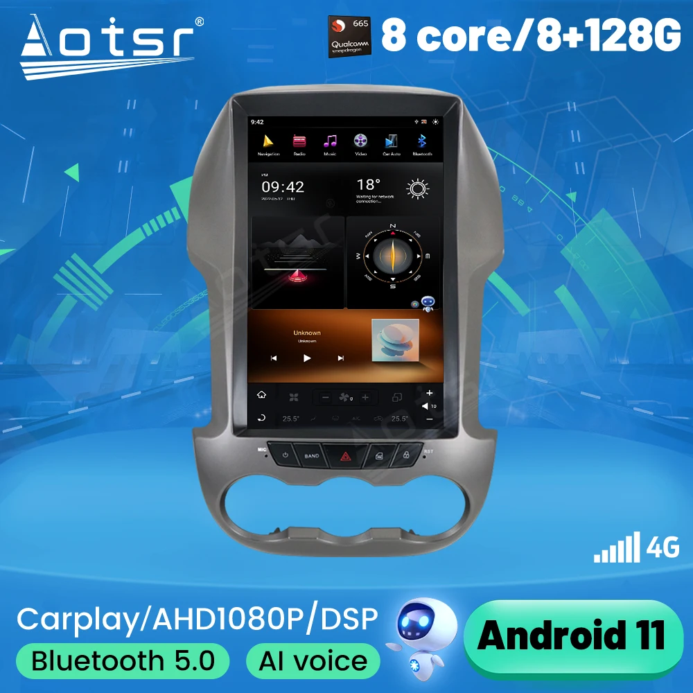 Автомобильный радиоприемник G6 Tesla экран для Ford Ranger 2011-2016 Android 2Din стереоприемник