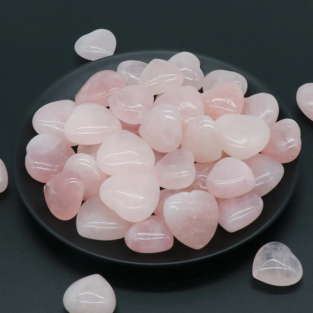 2022 New Natural Stone Gem Rose Quartz Heart Table Fish Tank Home Decoration Ornaments Exquisite Gift |