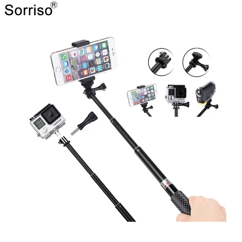 SORRISO алюминиевый удлинитель, монопод, палка для селфи для Gopro Insta 360 Hero, экшн-камера DJI Osmo, стабилизатор потоковой передачи в реальном времени