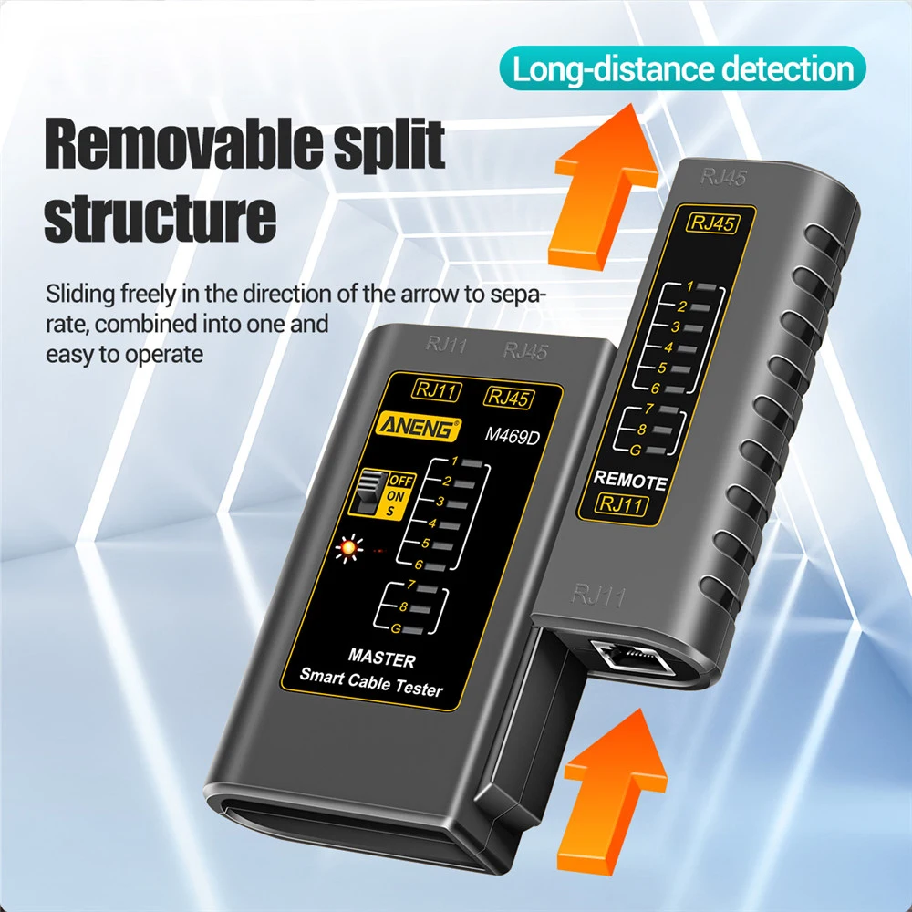 

Diymore M469D RJ45 Cable Lan Tester Network Cable Tester RJ45 RJ11 RJ12 CAT5 UTP LAN Cable Tester Networking Tool network Repair