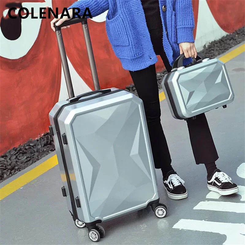 COLENARA 20/24/26/28Inch New Suitcase Men's Fashion Trolley Case Set Women's Portable Makeup Bag with Wheels Rolling Luggage