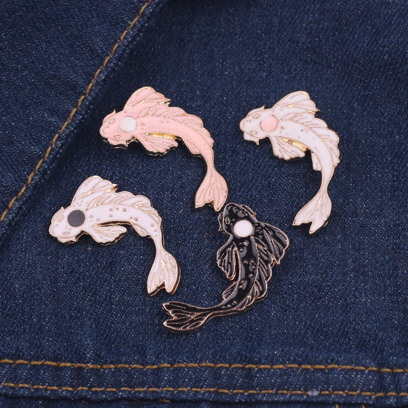 

Creative Badges Fish Enamel Pin Cartoon Women's Brooch Lapel Pins Friends Jewelry New Year Gift Christmas Fashion Accessories