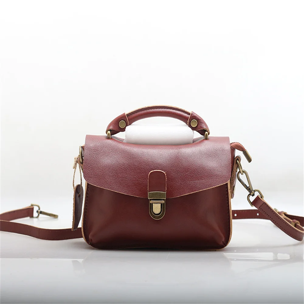 

Vegetable Tanned Leather Women's Tote Bag Handbags Handmade Original Design Women's Single Shoulder Bag Cowhide Messenger Bag