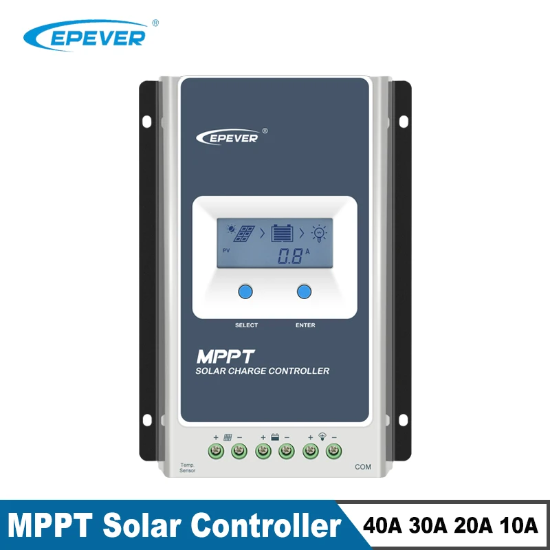 EPever MPPT 40A 30A 20A 10A Контроллер заряда на солнечной батарее 12В 24В автоматический регулятор солнечной батареи зарядное устройство серии Tracer