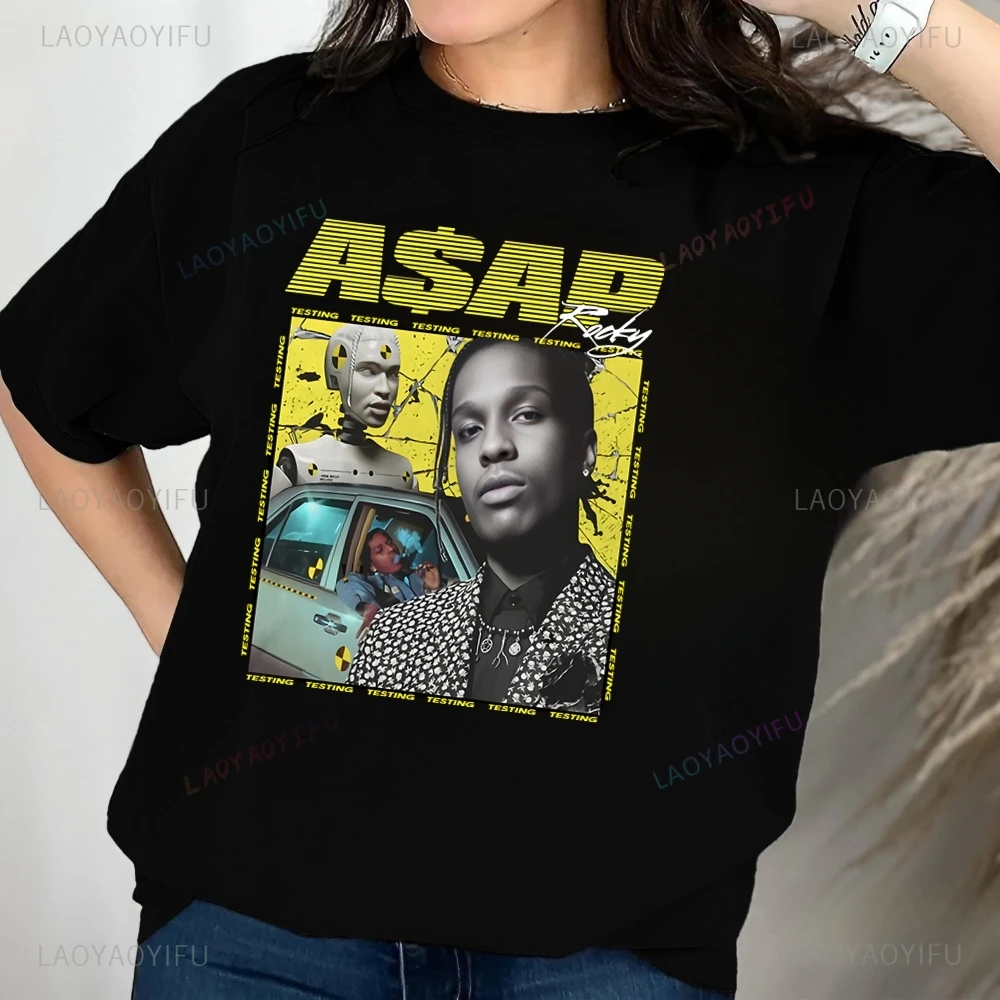 Стильная ретро футболка с принтом ASAP ROCKY Rapper топ нейтральный тренд рубашка
