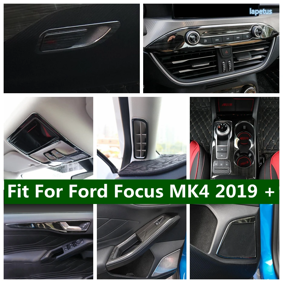 

Door Speaker / Shift Gear Box / Air Outlet / Cup Holder Panel Cover Trim For Ford Focus MK4 2019-2022 Black Brushed Accessories