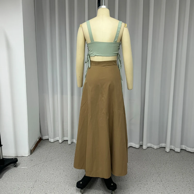 WAYTOBELE Женский летний комплект топ и юбка полиэстер