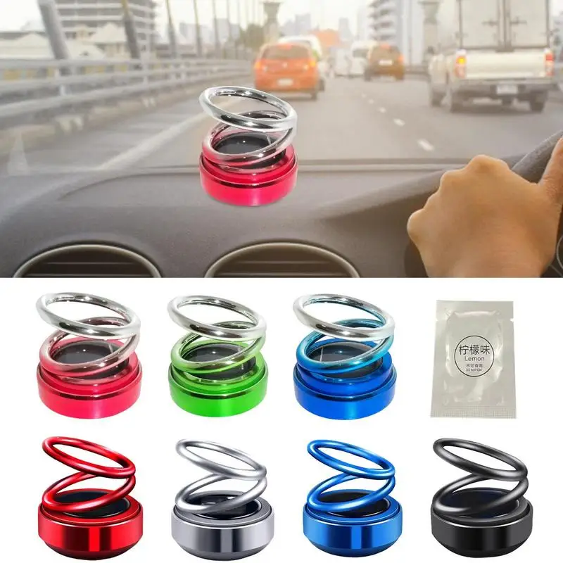 

Car Aromatherapy Auto Solar Energy Rotating Air Fresher Double Ring Interior Decoration Accessories Diffuser For Vehicle Home