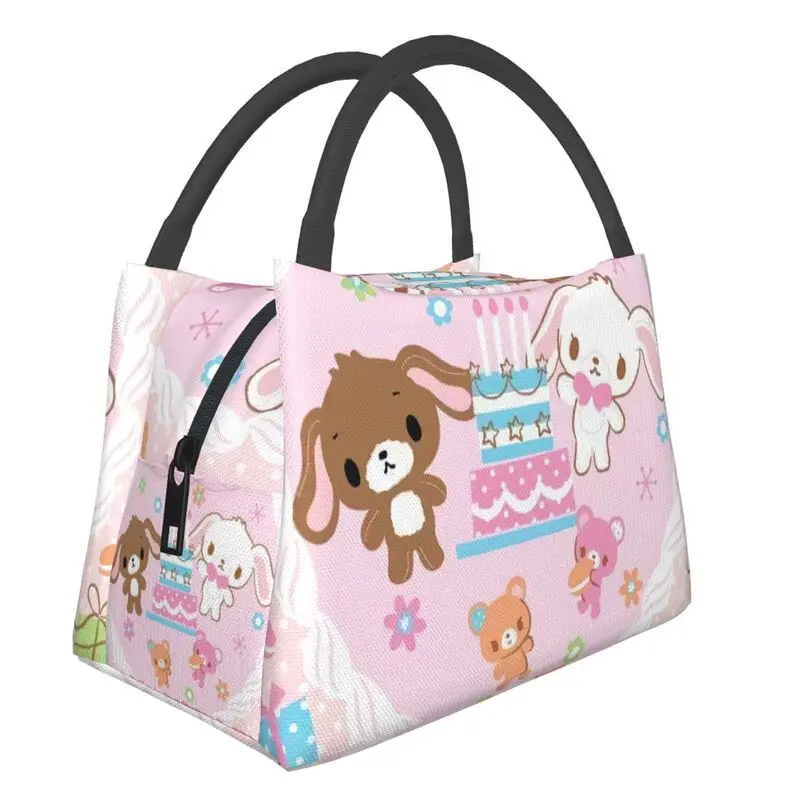 

Happy Birthday Sugarbunnies Insulated Lunch Bag for Women Portable Cartoon Characters Thermal Cooler Lunch Box Camping Travel