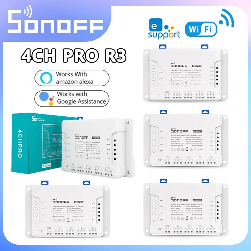 

Смарт-переключатель SONOFF 4CH PRO R3 с поддержкой wi-fi