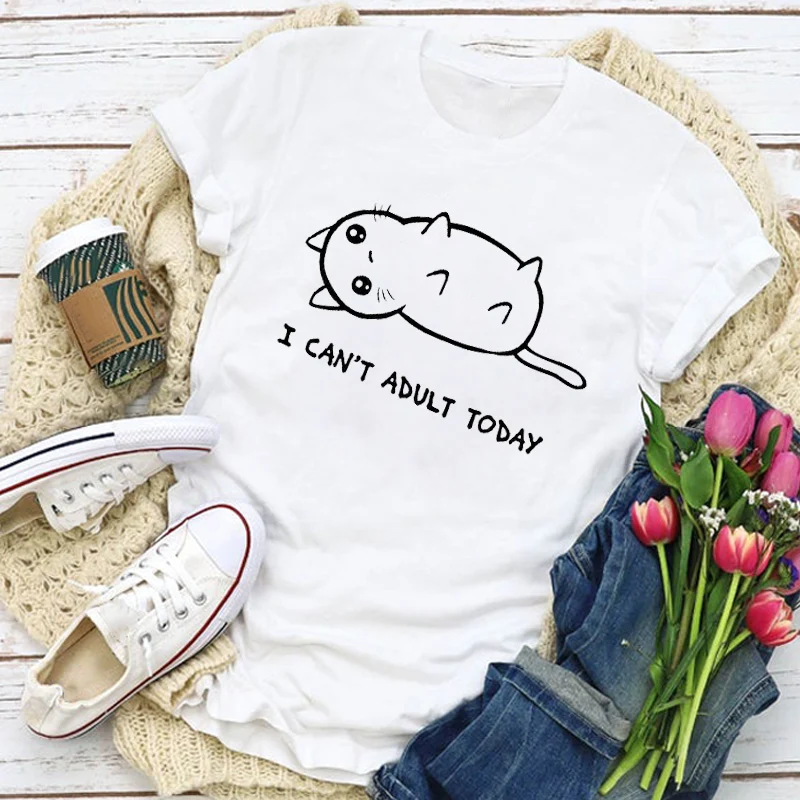 

Women Sweet Cat Funny Cute Short Sleeve Fashion Summer T-Shirt Tops Lady Womens Casual O-Neck Tee Lovely Harajuku T Shirt