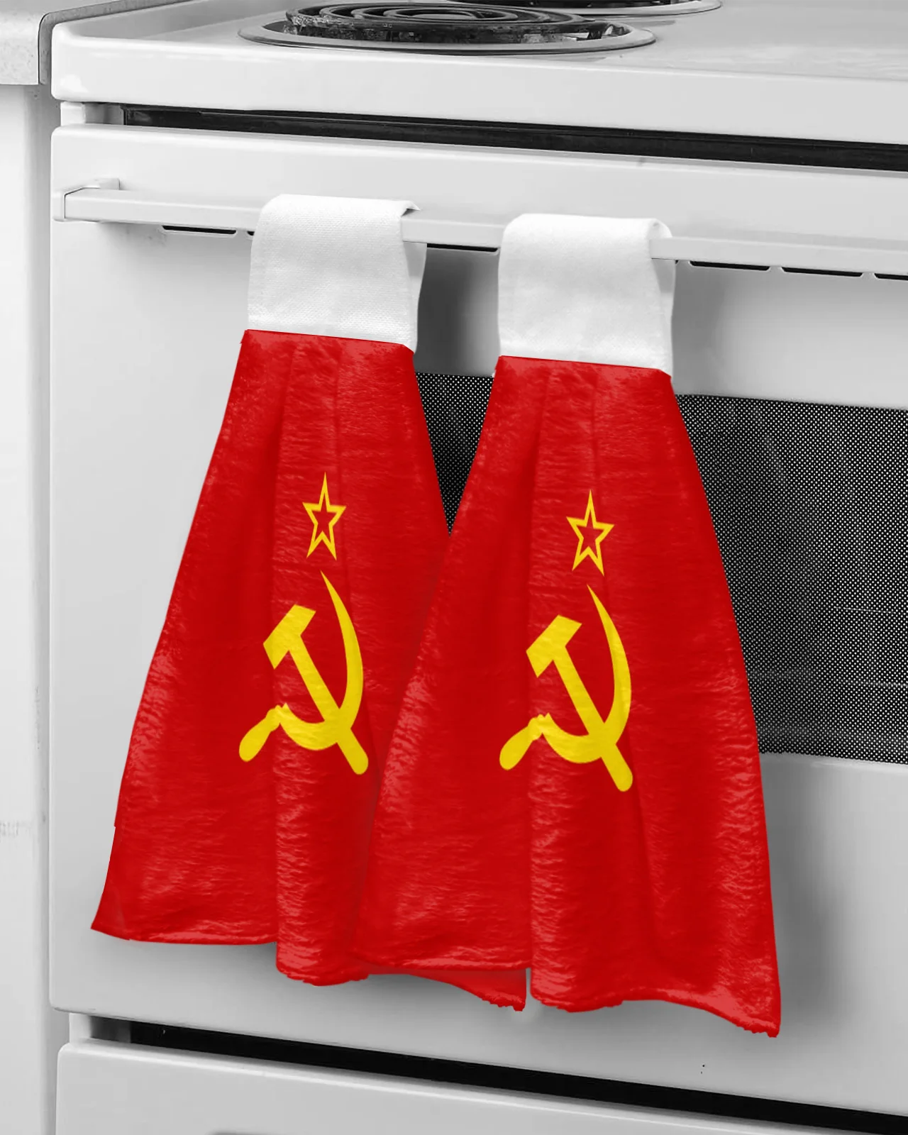 

Flag Of USSR Hand Towels For Bathroom Absorbent Microfiber Kitchen Towel Tableware Cleaning Towel