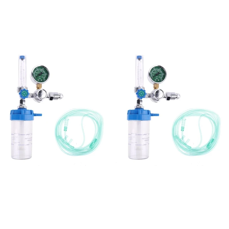 

4X Oxygen Pressure Regulator Inhalator Gauge O2 Pressure Reducing Valve G5/8 Inch Flow Meter Absorber