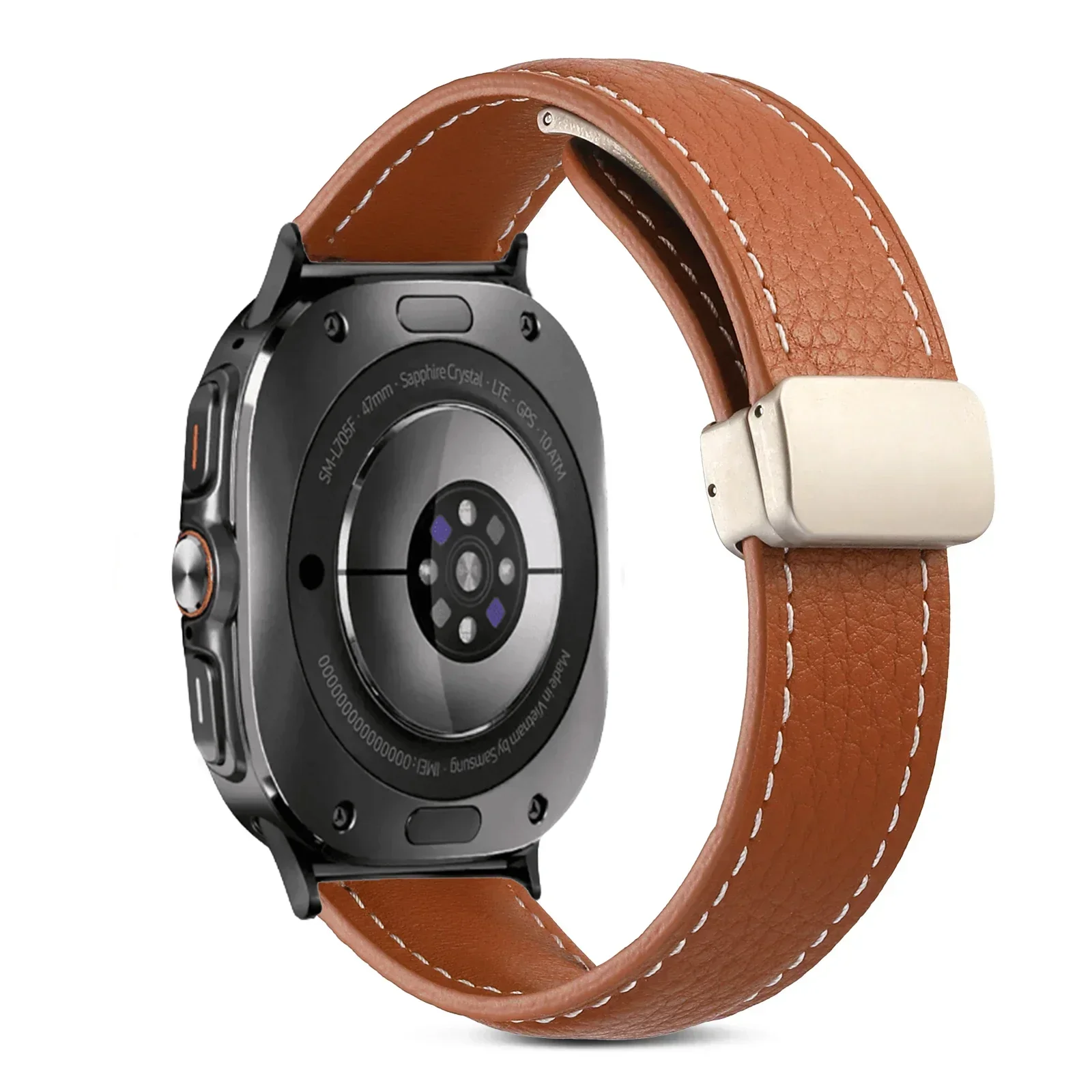 Фото Магнитный кожаный ремешок для Samsung Galaxy Watch 8-7 Ultra 47 мм, сменный браслет, аксессуары для часов Ultra Correa, браслет №4