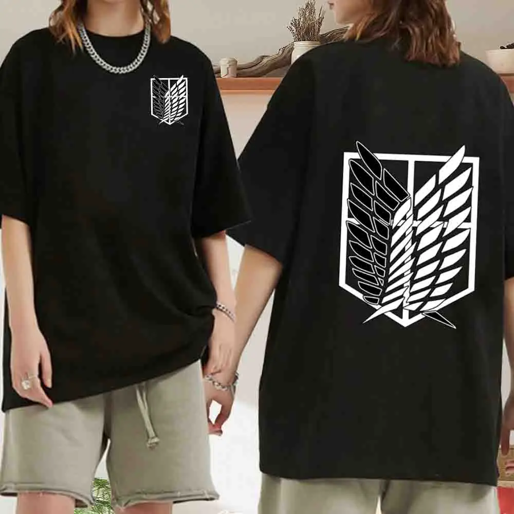 2022 Hot Anime Attack on Titan T Shirt Men Kawaii Summer Tops Titans Attack Graphic Tees Harajuku Casual Cottton Short Sleeve