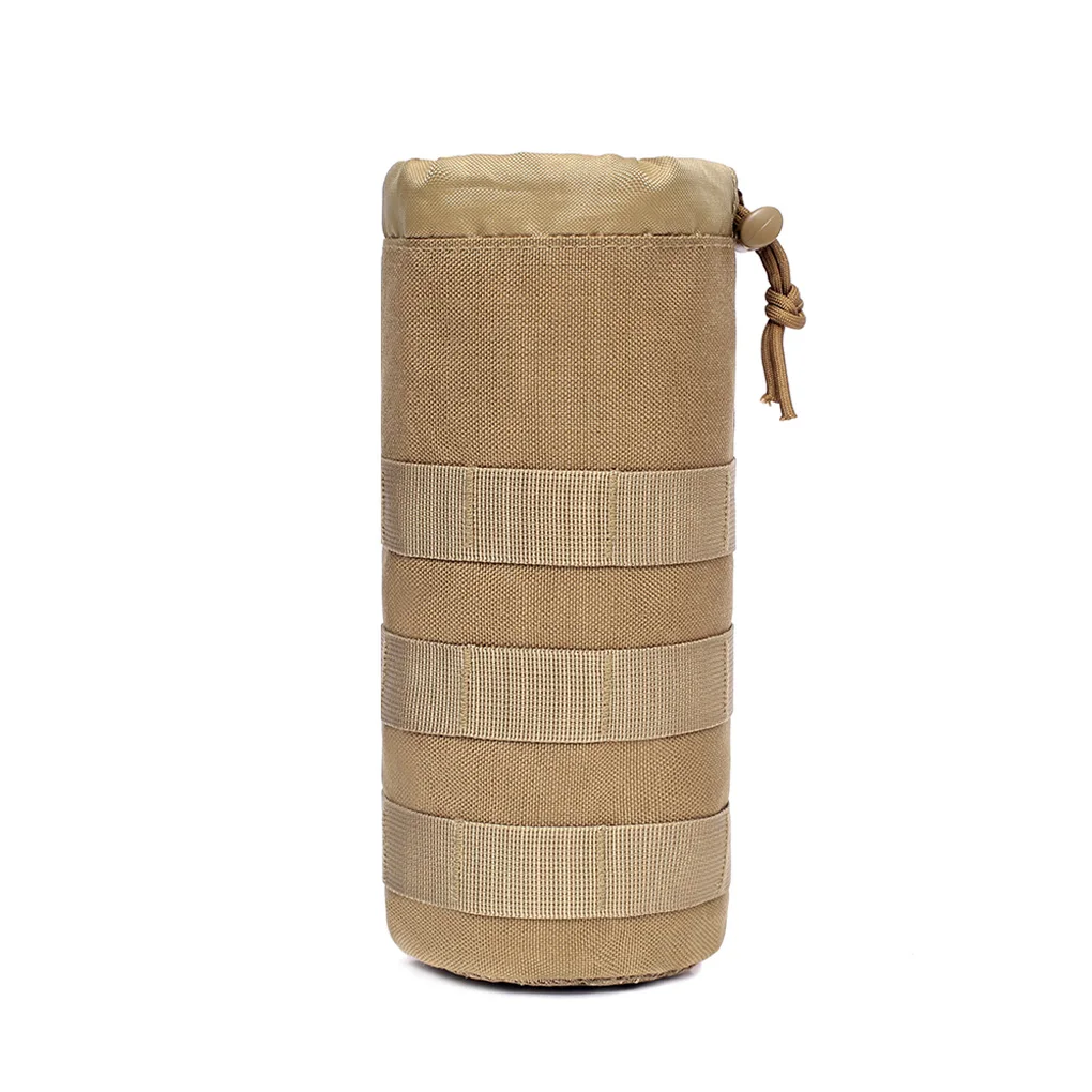 

Сумка для бутылки с водой, сумка для чайника на шнурке, держатель для кемпинга, рюкзака, рыбалки, охоты, переноска с пряжкой, Черная