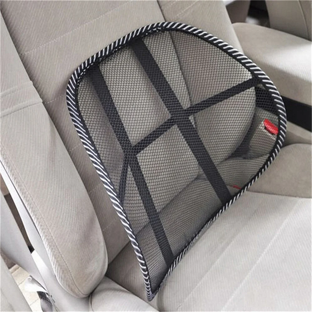 

New Vent Car Massage Cushion Back Support Office Chair Cushion Car Lumbar Cushion Black Mesh Breathable Car Ice Silk Cushion