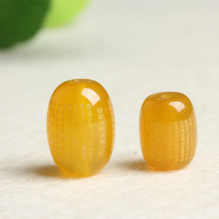 

14*10mm Yellow Agate Heart Sutra Beads For Jewelry Making Diy Bracelet Necklace Red Jades Stone Bucket Bead Accessorie Jewellery