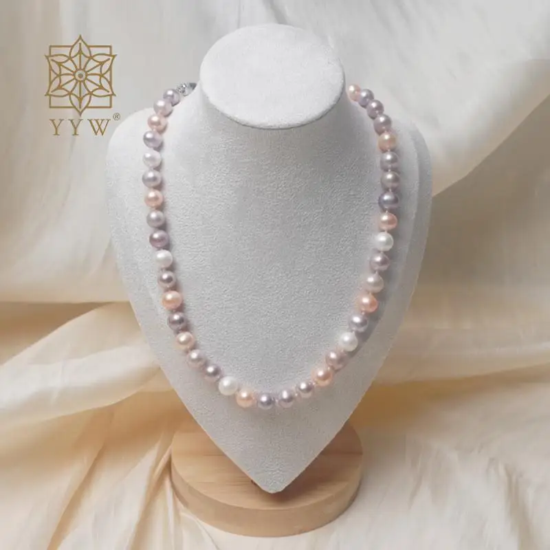 Ожерелье-чокер с пресноводным жемчугом 2023 роскошная многоцветная цепочка длиной