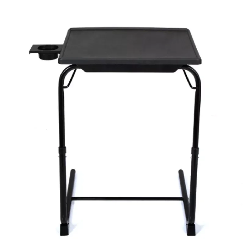 

2023 Portable Computer Table Office Folding TV Dinner Desk Height Angle Adjusting Furniture Cup Holder Black gaming chair cadei
