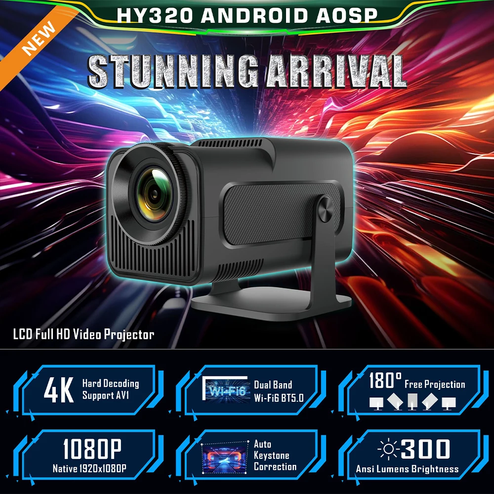 Умный проектор 4K для офиса на открытом воздухе визуальное аудио изображение Android