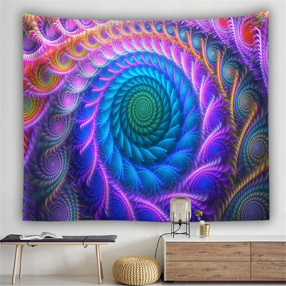 

Colorful Mandala Tapestry Hippie Psychedelic Carpet Mushroom Plants Music Tapestries Bedroom Living Room Deco Wall Hanging