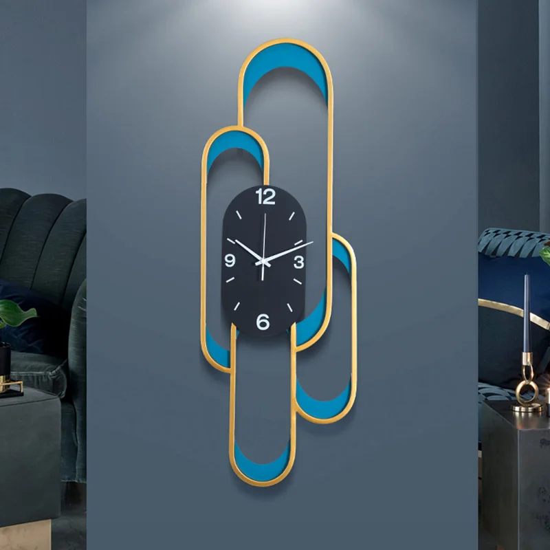 

Nordic Metal Wall Clocks Luxury Unique Art Aesthetic Large Living Room Decor Watch Classic Da Parete Wall Decoration Items