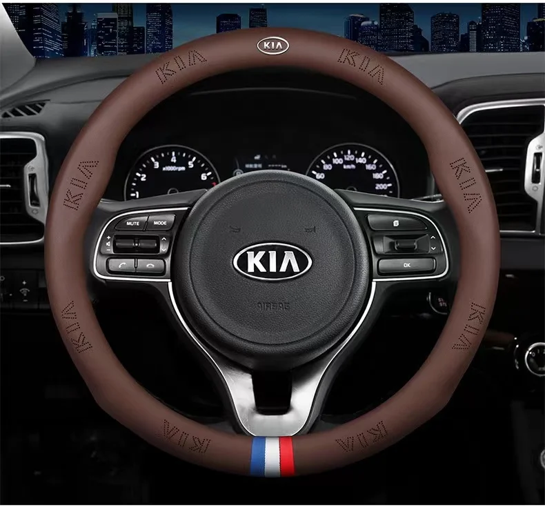 Автомобильный из искусственной кожи чехол на руль для KIA K2 K3 K4 K5 Sorento Sportage Ceed Soul Rio
