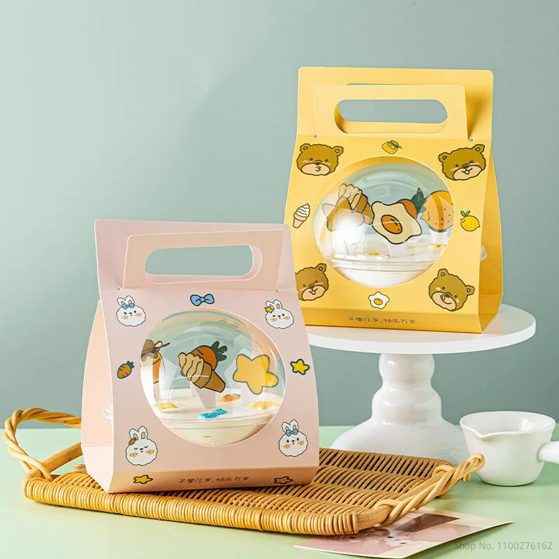 Cake Ball And Packaging Container With Handle Christmas Gift Ball Mousse Ball Party Cake 490ml