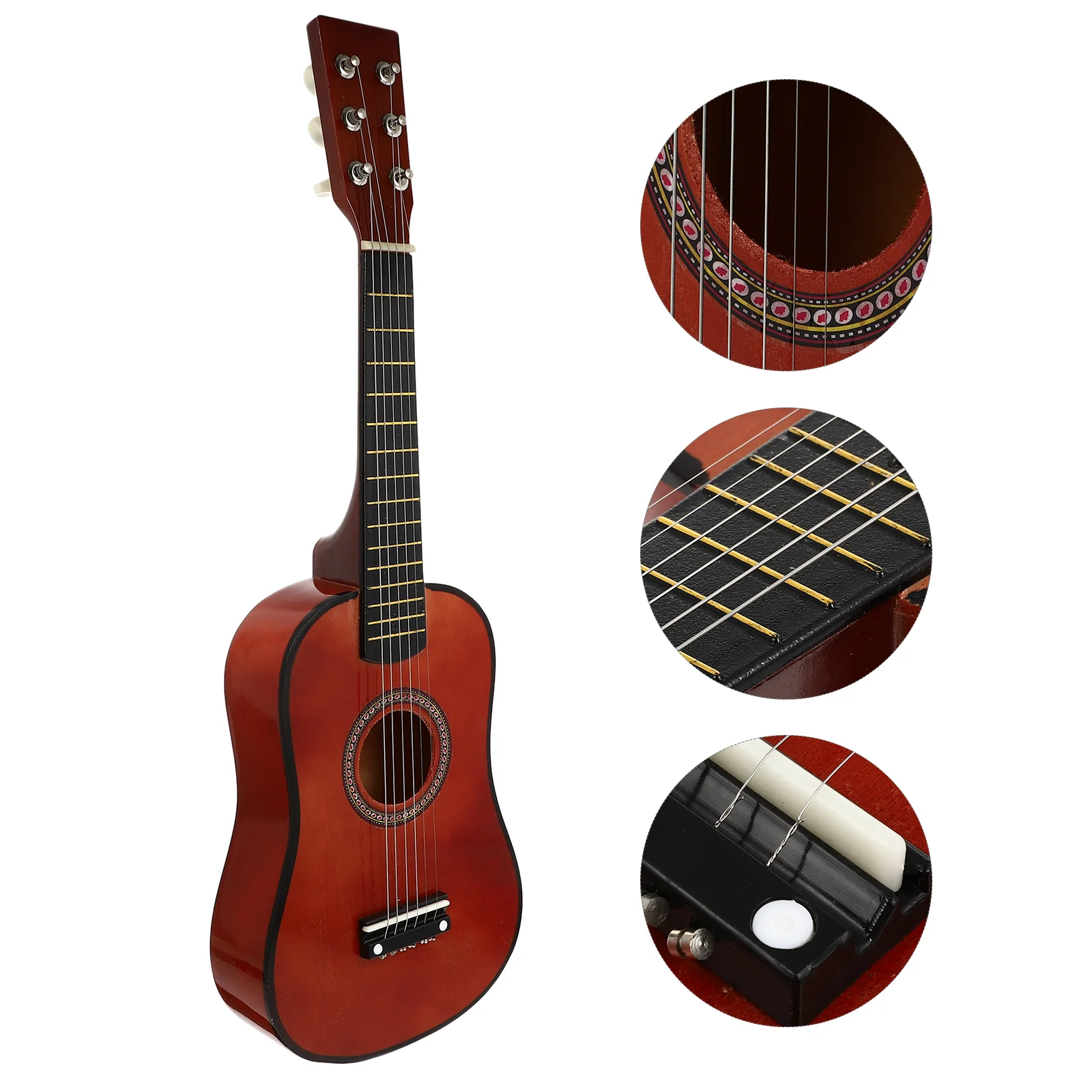 

Guitar Kids Acoustic Toy 6String Wooden Inch Imitation Beginner Vintage Style Folk Musical Awakening Classical Children Ukulele
