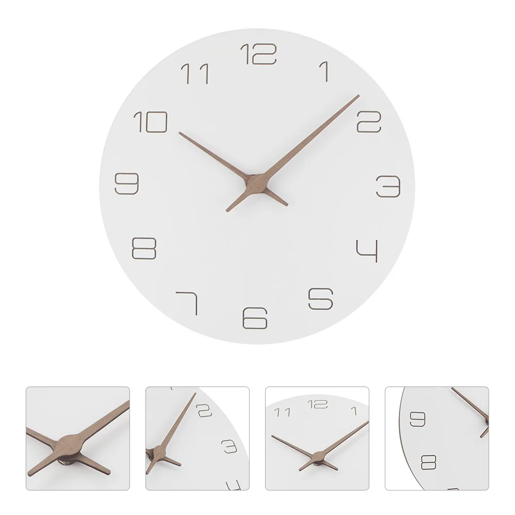 

Clock Wall Wooden Vintage Decorative Wood Modern Hanging Round Home Bedroom