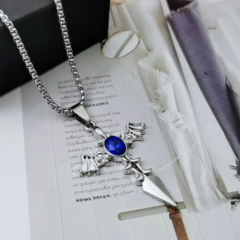 Винтажная подвеска-крест с крыльями демона в стиле викингов Мужская цепочка из