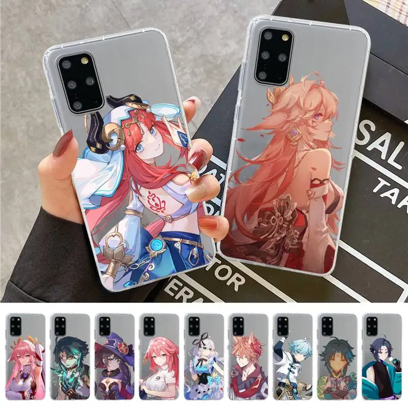 

Genshin Impact Phone Case for Samsung S20 S10 lite S21 plus for Redmi Note8 9pro for Huawei P20 Clear Case