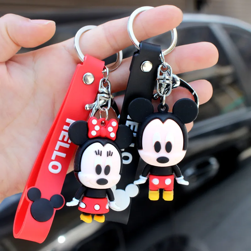 

Милый мультяшный брелок для ключей из мультфильма Disney, ПВХ кукла, подвеска-колокольчик, брелок для ключей, рюкзак, шнурок, подарок для пары, Д...