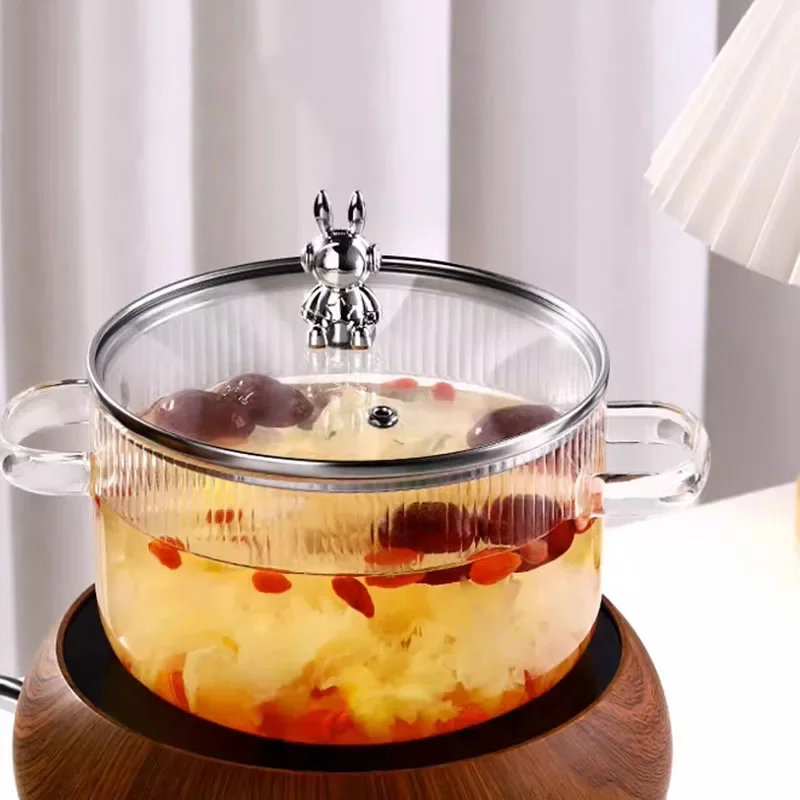 Стеклянная кастрюля Lazy Cache для приготовления пищи Ленивые антипригарные