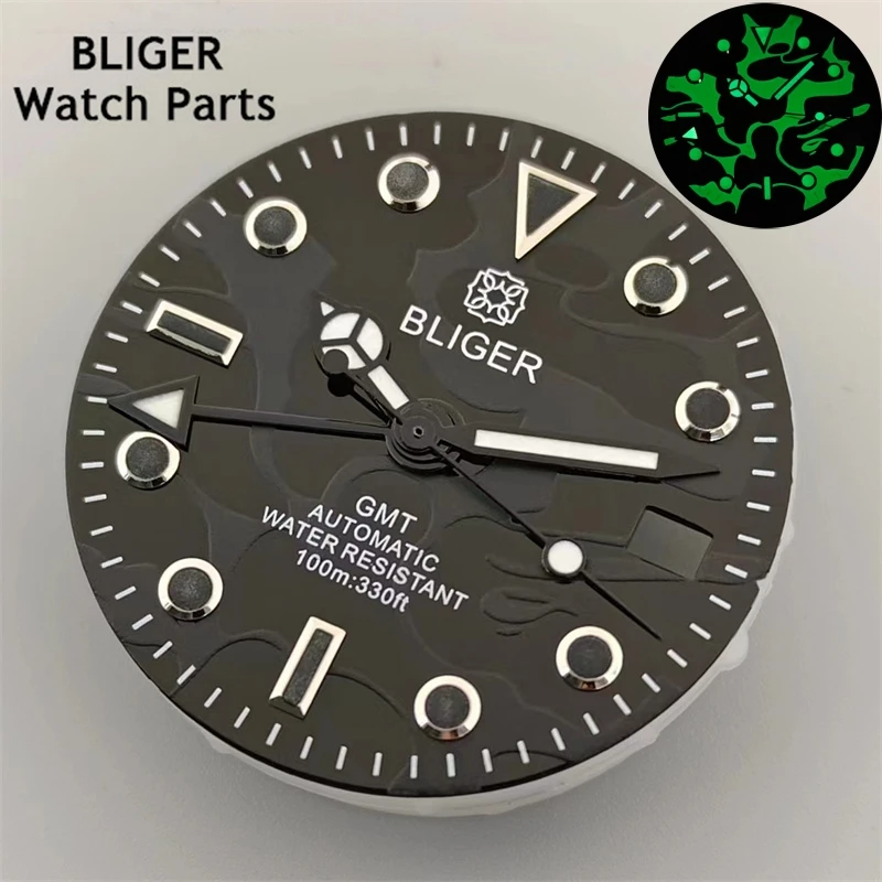 Светящийся циферблат BLIGER 29 мм черный синий красный оранжевый Циферблат подходит
